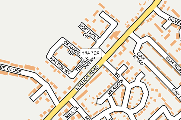 HR4 7DX map - OS OpenMap – Local (Ordnance Survey)