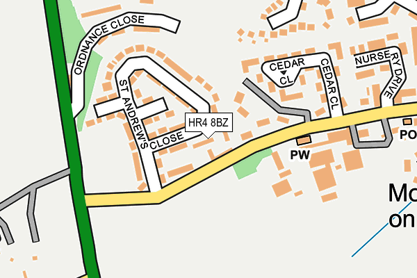 HR4 8BZ map - OS OpenMap – Local (Ordnance Survey)