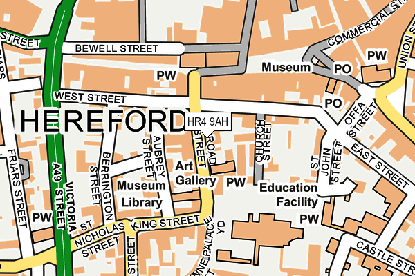 HR4 9AH map - OS OpenMap – Local (Ordnance Survey)