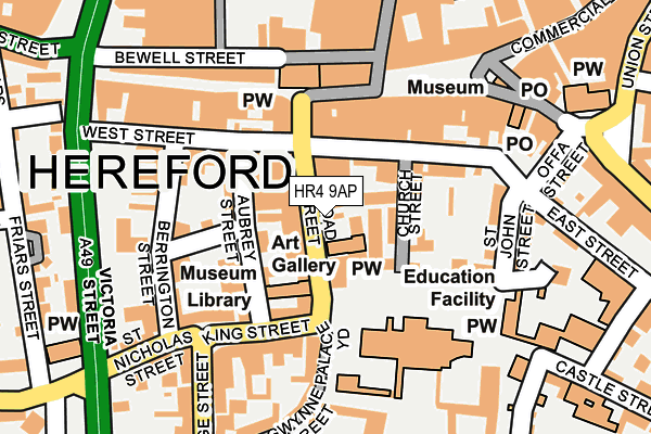 HR4 9AP map - OS OpenMap – Local (Ordnance Survey)