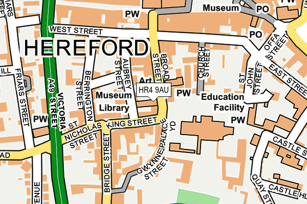 HR4 9AU map - OS OpenMap – Local (Ordnance Survey)