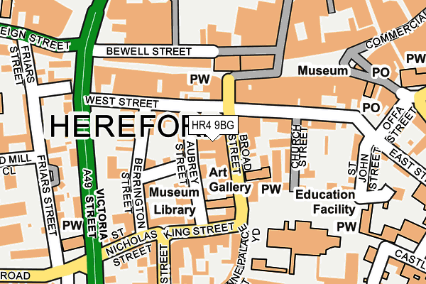 HR4 9BG map - OS OpenMap – Local (Ordnance Survey)