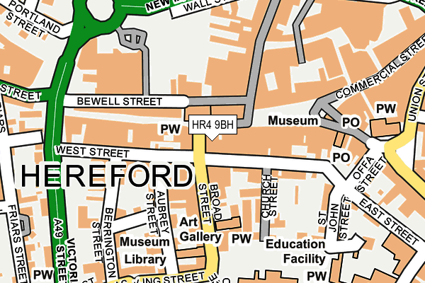 HR4 9BH map - OS OpenMap – Local (Ordnance Survey)