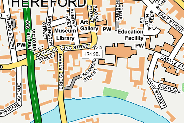 HR4 9BJ map - OS OpenMap – Local (Ordnance Survey)