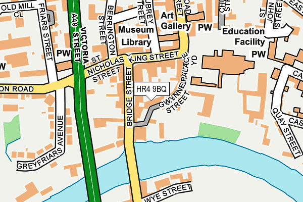 HR4 9BQ map - OS OpenMap – Local (Ordnance Survey)