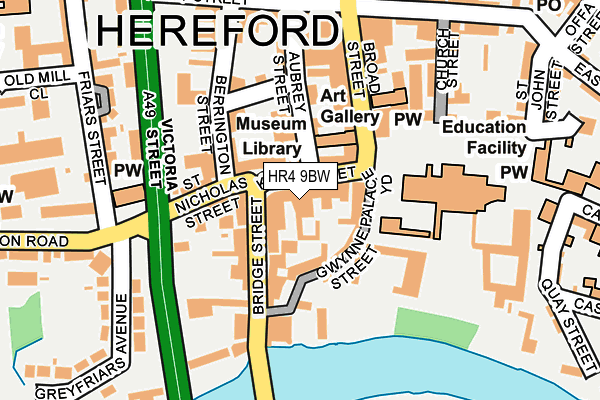 HR4 9BW map - OS OpenMap – Local (Ordnance Survey)