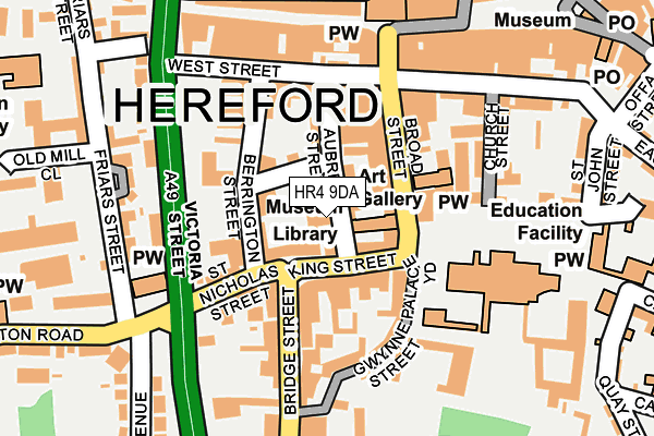 HR4 9DA map - OS OpenMap – Local (Ordnance Survey)