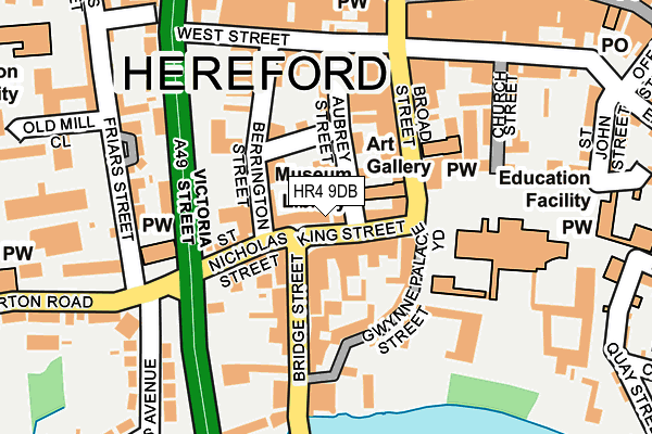 HR4 9DB map - OS OpenMap – Local (Ordnance Survey)