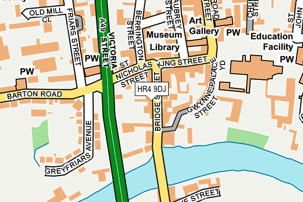 HR4 9DJ map - OS OpenMap – Local (Ordnance Survey)