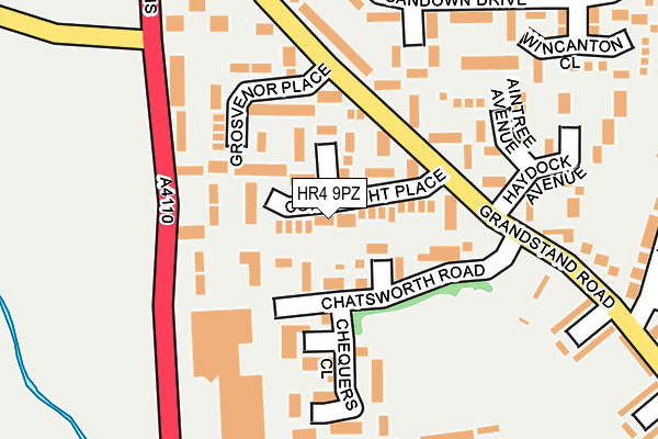 HR4 9PZ map - OS OpenMap – Local (Ordnance Survey)