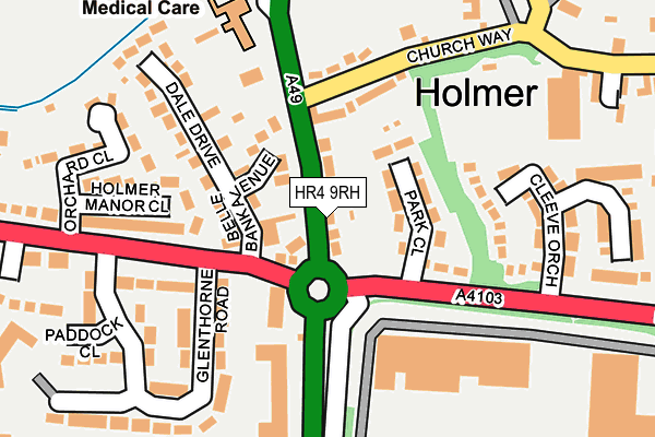HR4 9RH map - OS OpenMap – Local (Ordnance Survey)
