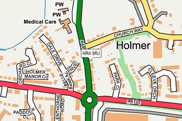 HR4 9RJ map - OS OpenMap – Local (Ordnance Survey)