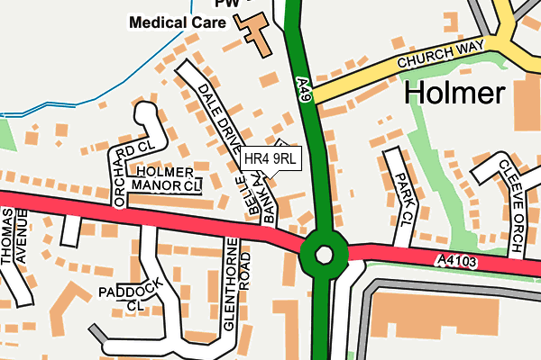 HR4 9RL map - OS OpenMap – Local (Ordnance Survey)