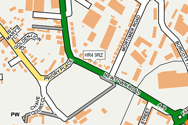 HR4 9RZ map - OS OpenMap – Local (Ordnance Survey)