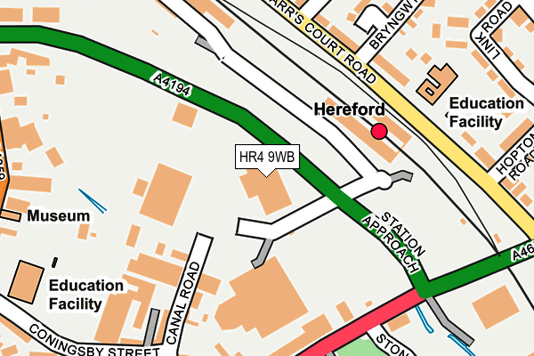 HR4 9WB map - OS OpenMap – Local (Ordnance Survey)