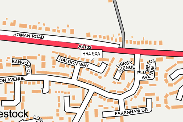 HR4 9XA map - OS OpenMap – Local (Ordnance Survey)