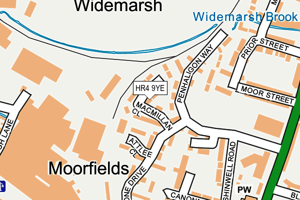 HR4 9YE map - OS OpenMap – Local (Ordnance Survey)