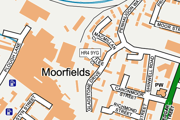 HR4 9YG map - OS OpenMap – Local (Ordnance Survey)