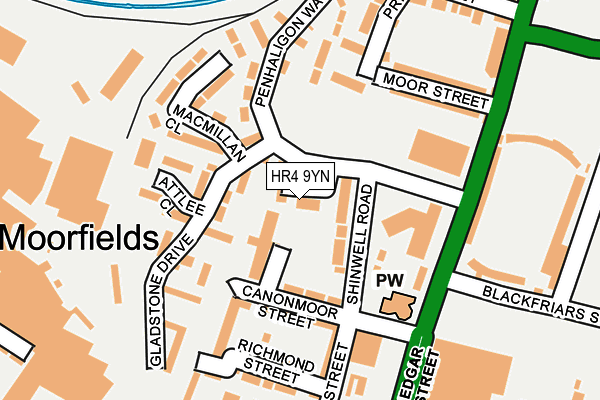 HR4 9YN map - OS OpenMap – Local (Ordnance Survey)