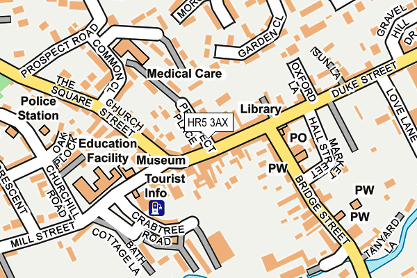 HR5 3AX map - OS OpenMap – Local (Ordnance Survey)