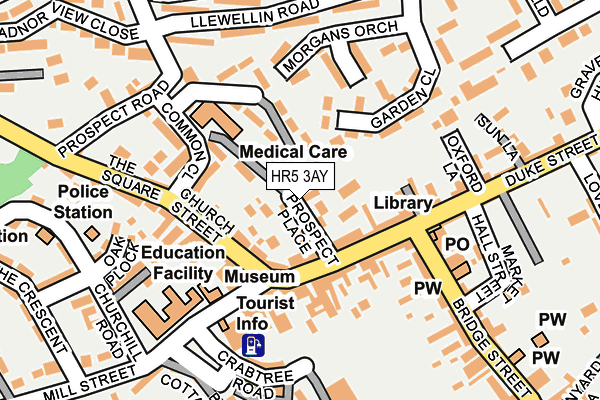 HR5 3AY map - OS OpenMap – Local (Ordnance Survey)