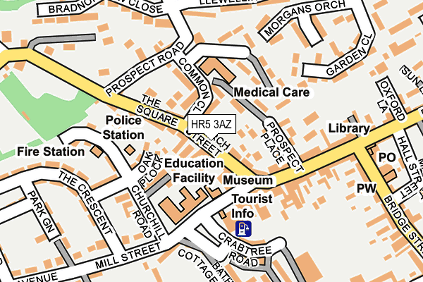 HR5 3AZ map - OS OpenMap – Local (Ordnance Survey)