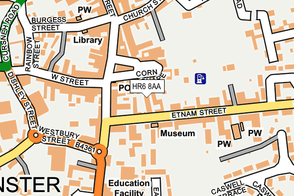 HR6 8AA map - OS OpenMap – Local (Ordnance Survey)