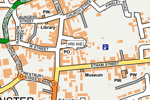 HR6 8AB map - OS OpenMap – Local (Ordnance Survey)