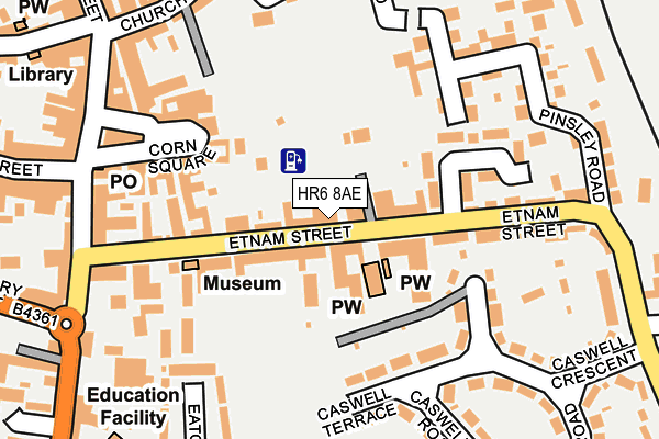 HR6 8AE map - OS OpenMap – Local (Ordnance Survey)