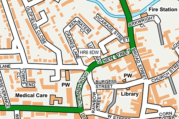 HR6 8DW map - OS OpenMap – Local (Ordnance Survey)