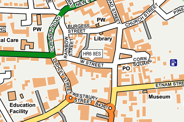 HR6 8ES map - OS OpenMap – Local (Ordnance Survey)