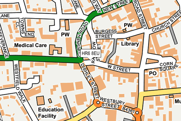 HR6 8EU map - OS OpenMap – Local (Ordnance Survey)