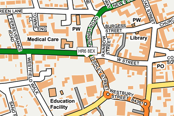 HR6 8EX map - OS OpenMap – Local (Ordnance Survey)
