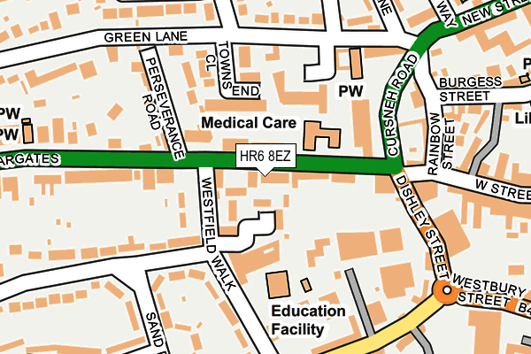HR6 8EZ map - OS OpenMap – Local (Ordnance Survey)