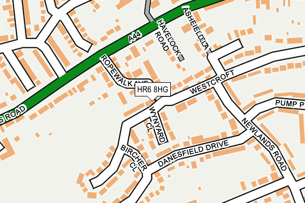 HR6 8HG map - OS OpenMap – Local (Ordnance Survey)