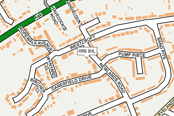 HR6 8HL map - OS OpenMap – Local (Ordnance Survey)