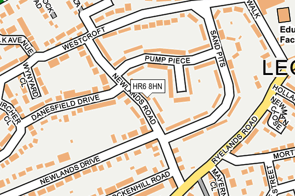 HR6 8HN map - OS OpenMap – Local (Ordnance Survey)