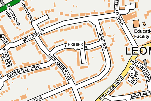 HR6 8HR map - OS OpenMap – Local (Ordnance Survey)
