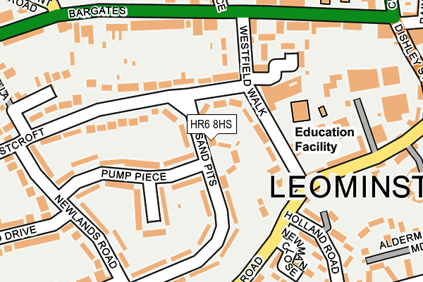 HR6 8HS map - OS OpenMap – Local (Ordnance Survey)