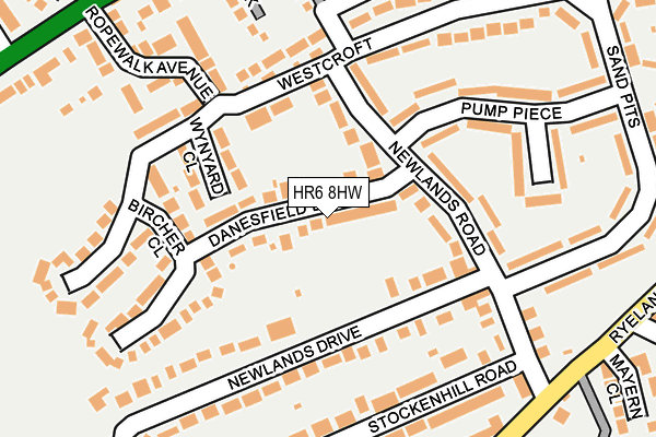 HR6 8HW map - OS OpenMap – Local (Ordnance Survey)