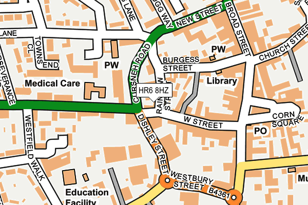 HR6 8HZ map - OS OpenMap – Local (Ordnance Survey)