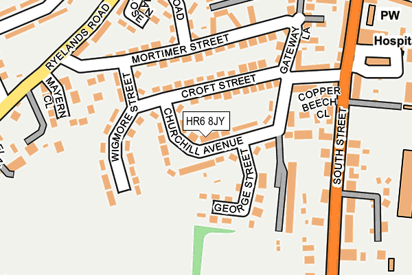 HR6 8JY map - OS OpenMap – Local (Ordnance Survey)