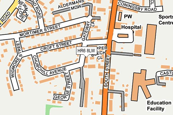HR6 8LW map - OS OpenMap – Local (Ordnance Survey)