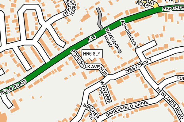 HR6 8LY map - OS OpenMap – Local (Ordnance Survey)
