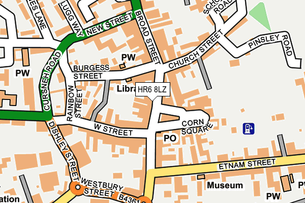 HR6 8LZ map - OS OpenMap – Local (Ordnance Survey)