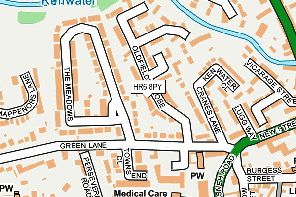 HR6 8PY map - OS OpenMap – Local (Ordnance Survey)