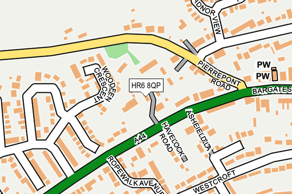 HR6 8QP map - OS OpenMap – Local (Ordnance Survey)