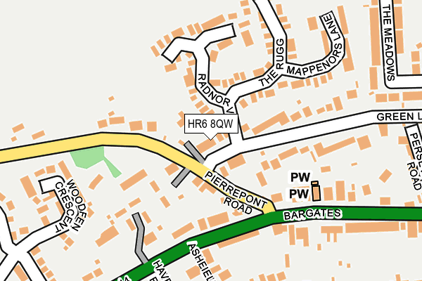 HR6 8QW map - OS OpenMap – Local (Ordnance Survey)
