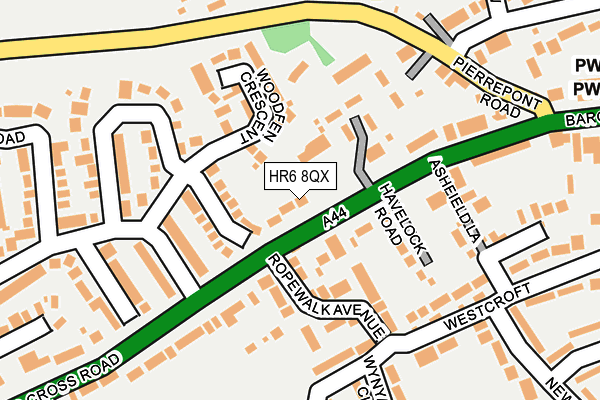 HR6 8QX map - OS OpenMap – Local (Ordnance Survey)