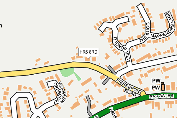 HR6 8RD map - OS OpenMap – Local (Ordnance Survey)
